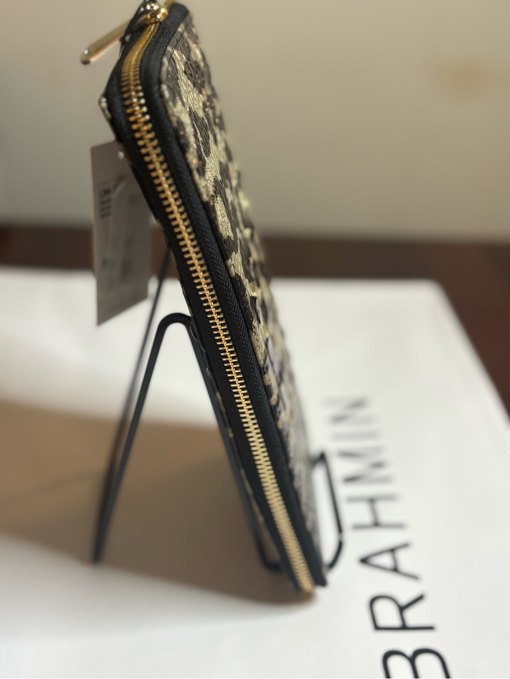 Brahmin Skyler Snow Leopard Zip-Around Wallet - Picture 6 of 7